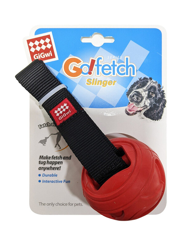 

Gigwi Go Fetch Rubber Slinger Balls for Dog, Red/Black