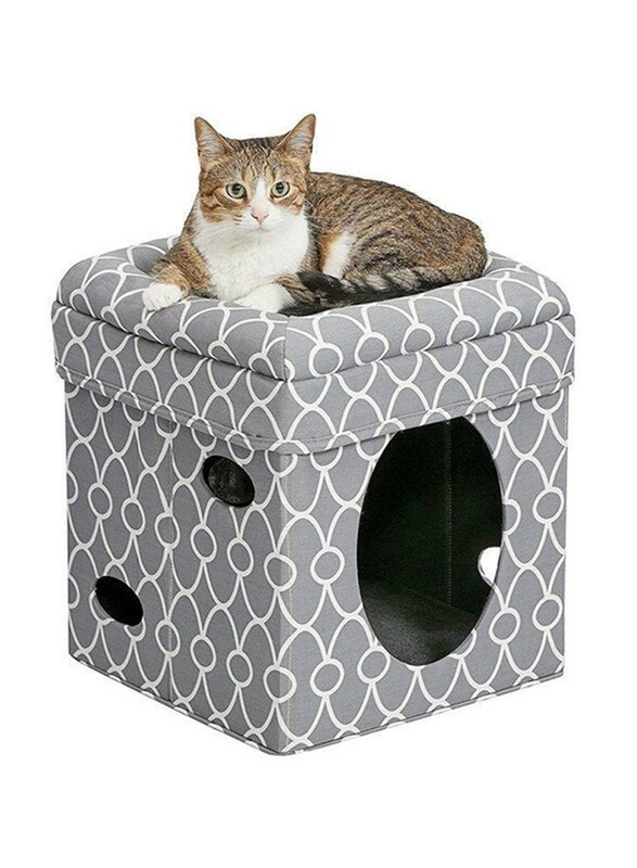 

Midwest Curious Cat Cube, Grey