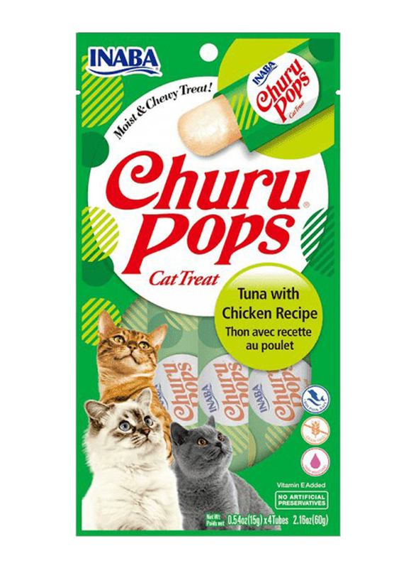 Inaba Churu Pops Tuna with Chicken Cat Wet Food, 3 x 4 Piece