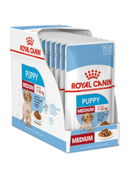 Royal Canin Size Health Nutrition Medium Puppy Wet Food for Dogs, 10 x 140g
