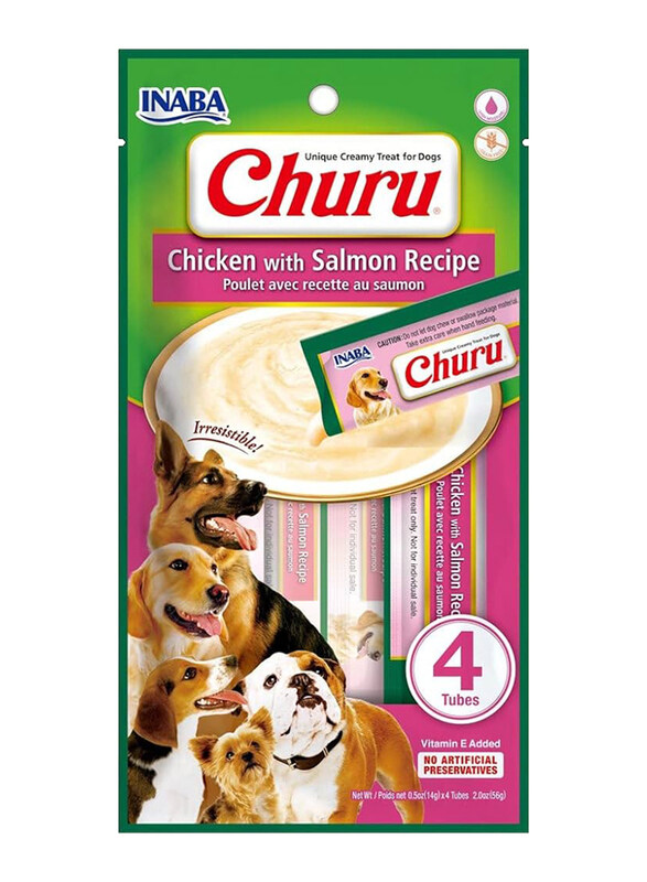 

Inaba Churu Chicken with Salmon Recipe Dog Dry Treats, 3 x 4 Sticks