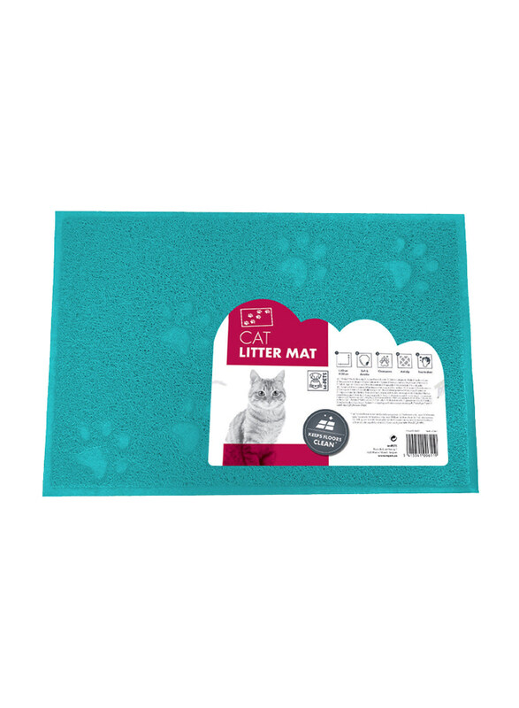 

M-Pets Footprint Cat Litter Mat, 30cm, Blue