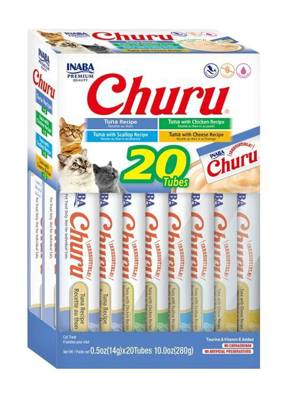 Inaba Churu Tuna Variety Treats Cat Wet Food, 20 Pieces