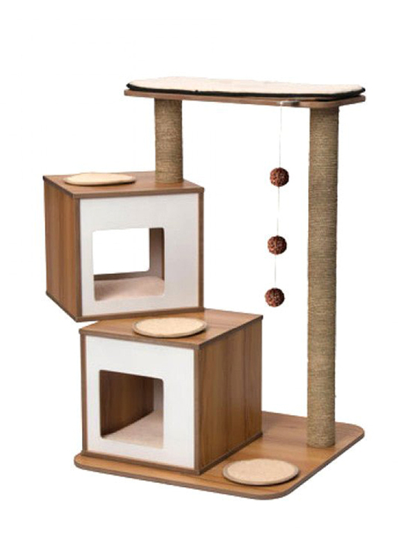 

Catit Premium V-Double Cat Furniture, Walnut