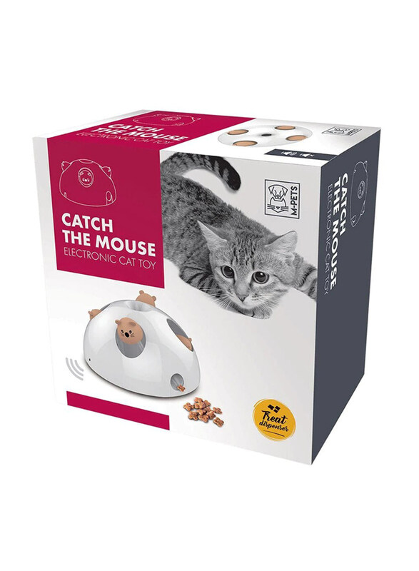 

M-Pets Catch The Mouse Electronic Cat Toy, Silver/Beige