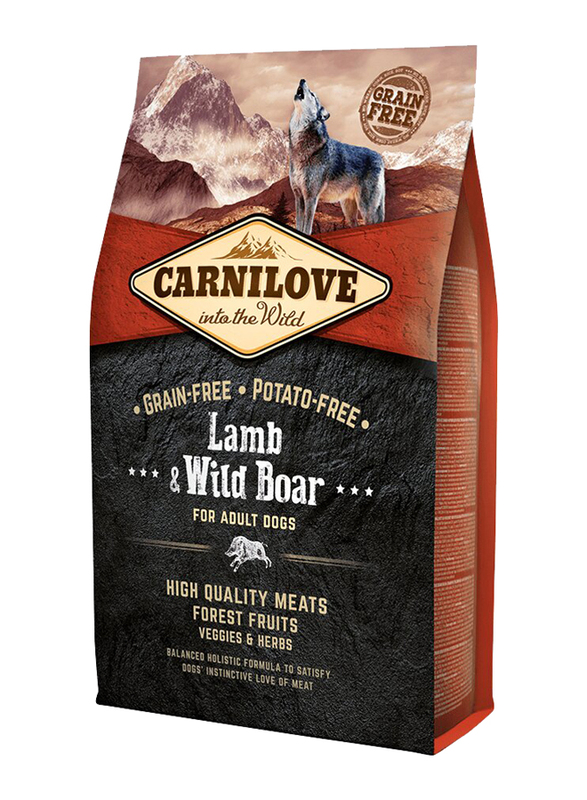 Carnilove Lamb & Wild Boar Adult Dry Dog Food, 4Kg