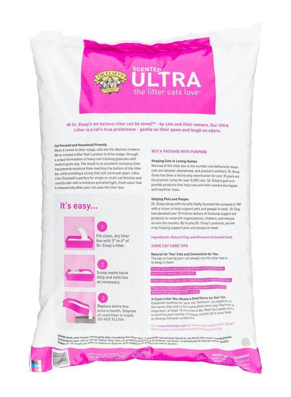 Dr. Elsey's Precious Ultra Scented Clumping Clay Cat Litter, 18 Kg, Grey