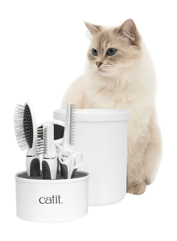 Catit Longhair Grooming Kit, White