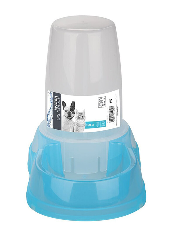 

M-Pets Water Dispenser, 1500ml, Clear/Blue