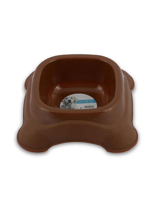 

M-Pets Plastic Single Bowl for Pets, 2300ml, Brown