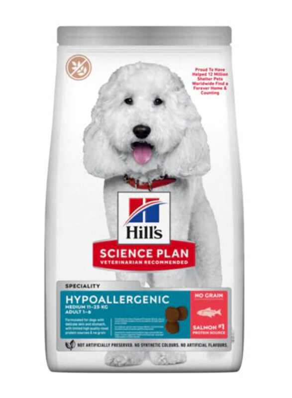 

Hill's Science Plan Hypoallergenic Medium Breed Adult Dry Dog Food with Salmon, 2.5 Kg