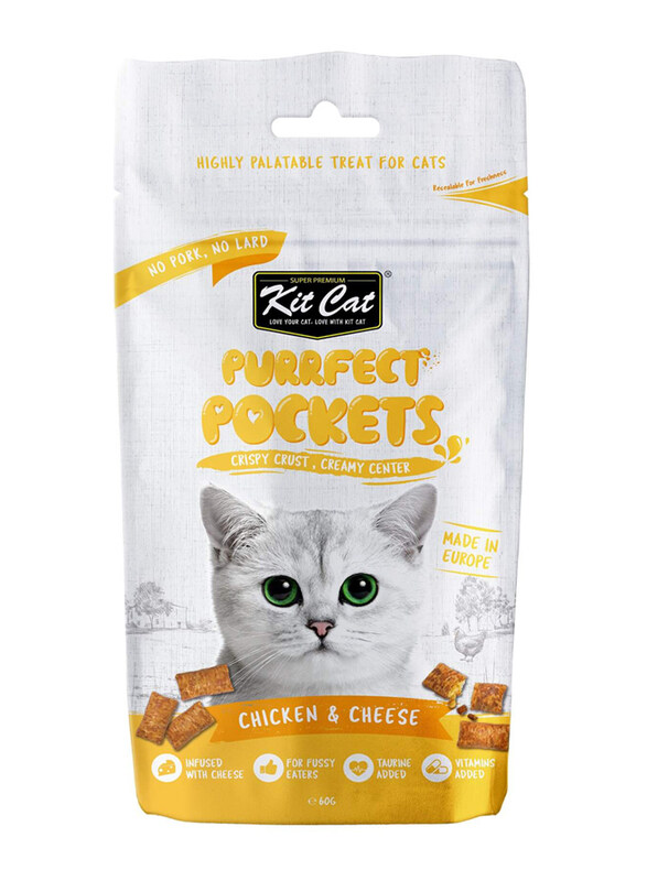 

Kit Cat Purrfect Pockets Chicken & Cheese Cat Treats Dry Food, 60g