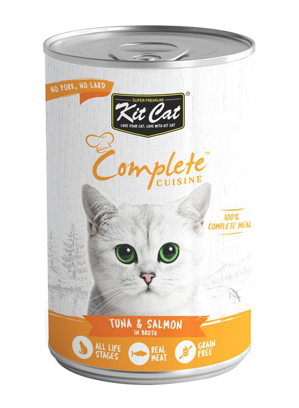 

Kit Cat Complete Cuisine Tuna & Salmon In Broth Cat Wet Food, 3 x 150g