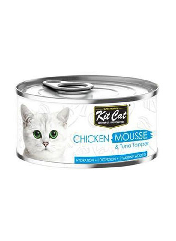 Kit Cat Topper Chicken Mousse Cat Wet Food, 6 x 80g