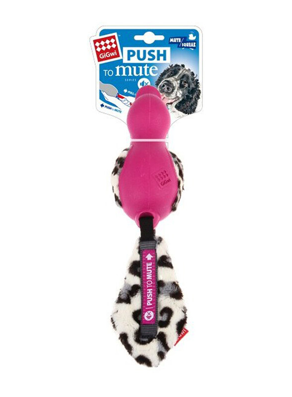

Gigwi Push To Mute Duck with Plush Tail, Pink