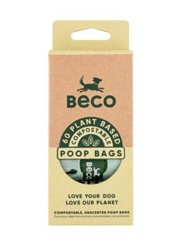 

Beco Compostable Poo Bags, 60 Pieces, Green