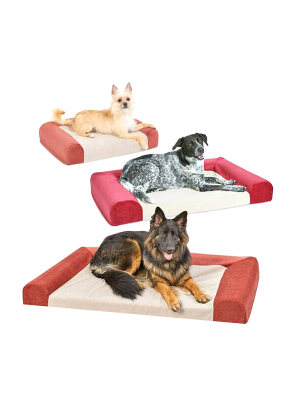 Midwest Signature Quiettime Memory Foam Sofa Bed for Cats & Dogs, Small, Red