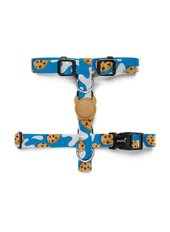 

Zee.Dog Milky H-Harness for Dog, Medium, Blue/Beige