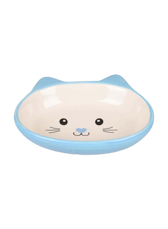 

Flamingo Isa Ceramic Feeding and Drinking Cat Bowl, Blue