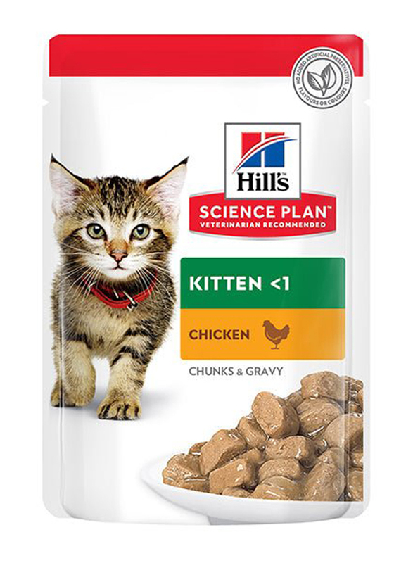 

Hill's Science Plan Tender Chunks In Gravy Kitten Chicken Pouches, 12 x 85g