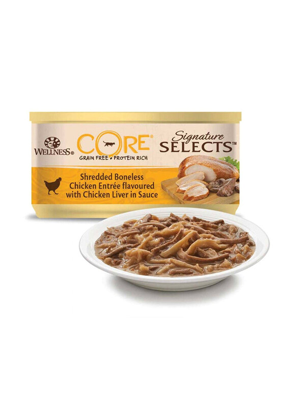 

Wellness Core Signature Selects Shred Chicken with Liver Wet Cat Food, 3 x 79g