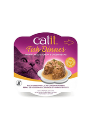 Catit Fish Dinner Salmon & Green Beans Cat Wet Food, 6 x 80g