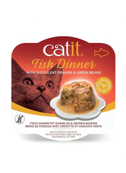 Catit Fish Dinner Shrimp & Green Beans Cat Wet Food, 6 x 80g