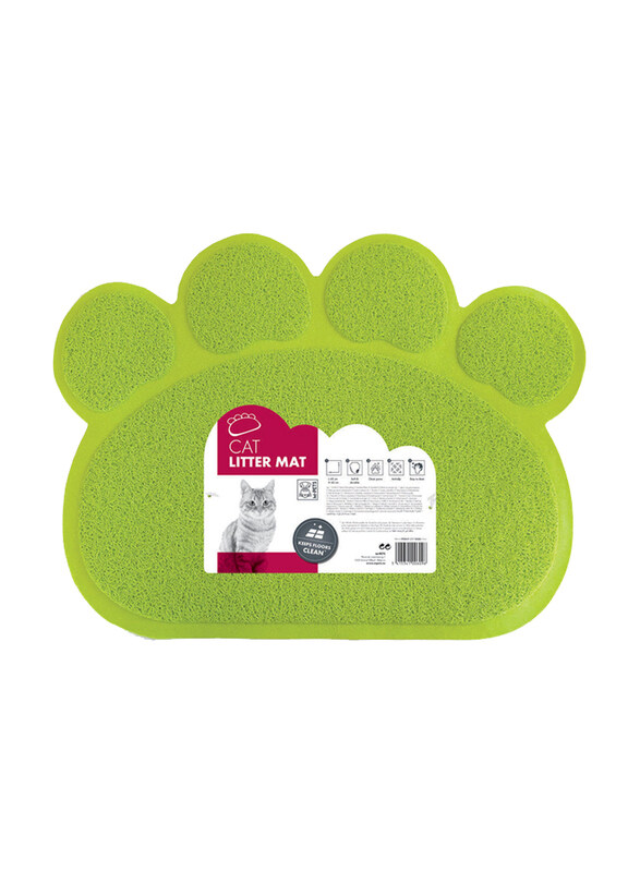 

M-Pets Paw Cat Litter Mat, 45cm, Green