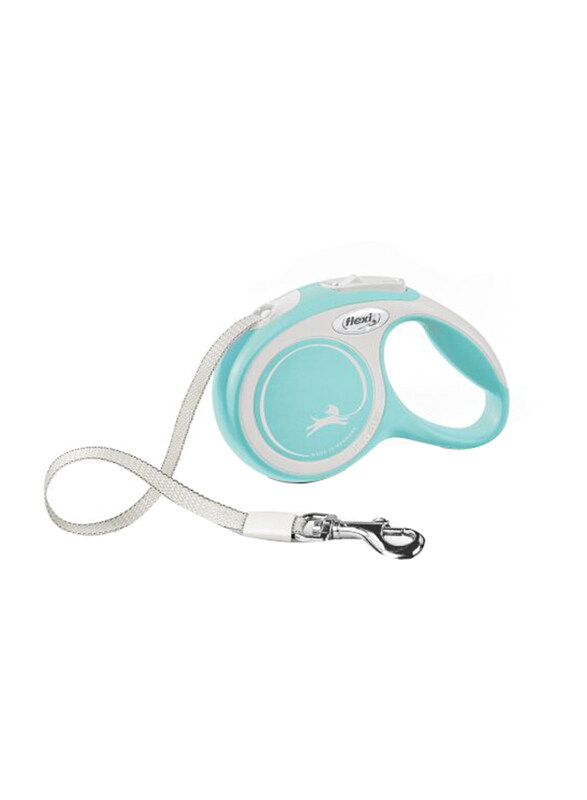 Flexi New Comfort Tape Safety Dogs Leash, Medium, 5m, Light Blue