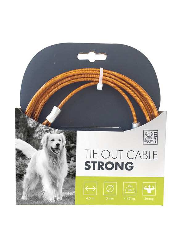 

M-Pets Dog Tie Out Strong Cable, 4.5m, Orange
