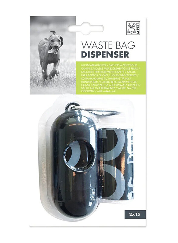 

M-Pets Dog Waste Bag Dispenser With Bags, 30 Pieces, Black
