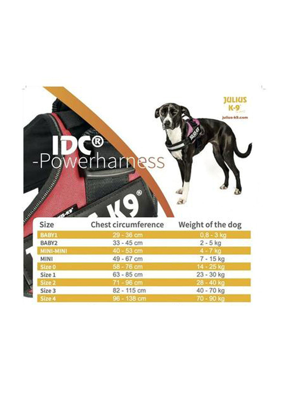 Julius-K9 IDC High Visibility Power Harness for Dog, Size Baby 1, Multicolour