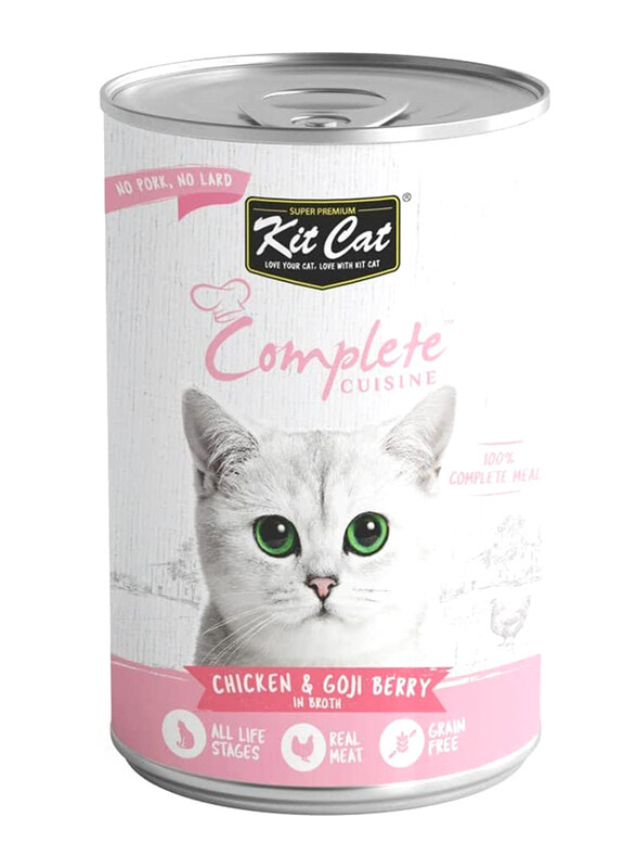 

Kit Cat Complete Cuisine Chicken & Goji Berry In Broth Cat Wet Food, 3 x 150g