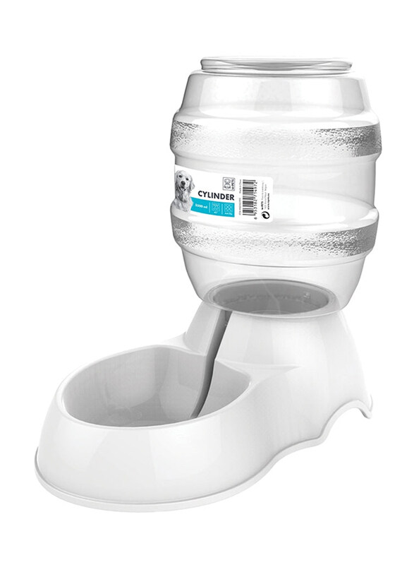 

M-Pets Cylinder Water Dispenser, 3500ml, White/Clear