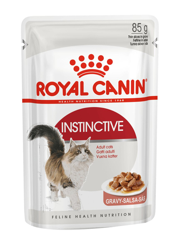 Royal Canin Feline Health Nutrition Instinctive Adult Cats Gravy Wet Cat Food, 12 x 85g