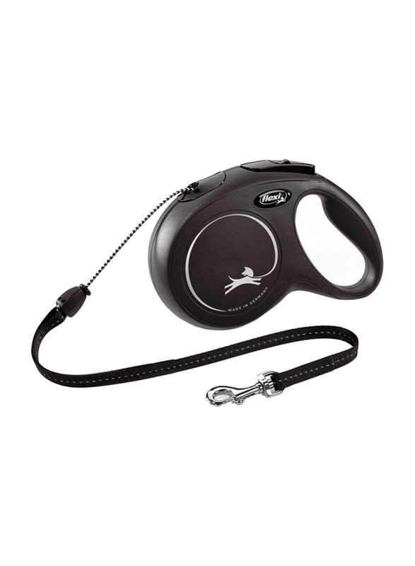 Flexi New Classic Cord Dog Leash, Medium, 8m, Black