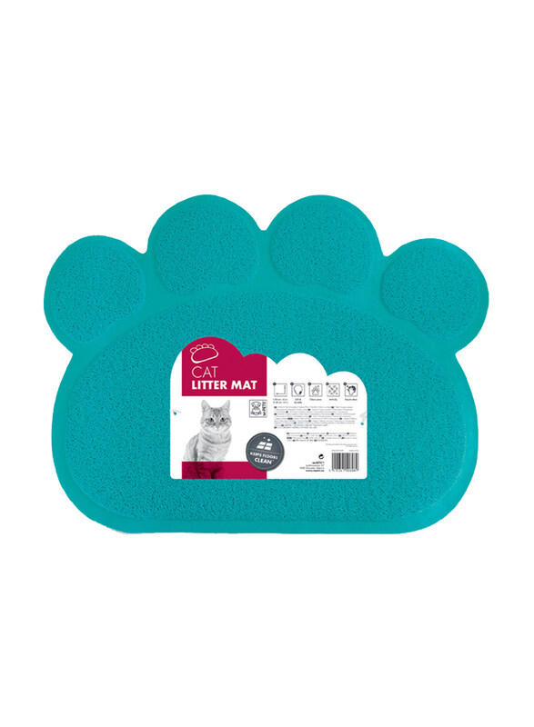 

M-Pets Paw Cat Litter Mat, 45cm, Blue