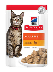 Hill's Science Plan Adult 1+ with Chicken Wet Cat Food Pouches, 12 x 85g