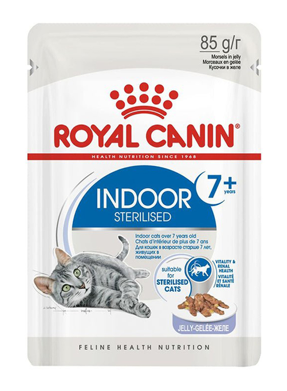 Royal Canin Feline Health Nutrition Indoor 7+ Jelly Cat Wet Food, 6 Piece