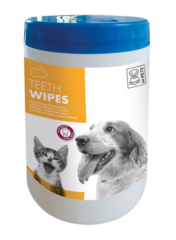 M-Pets Teeth Wipes, 40 Pieces, White