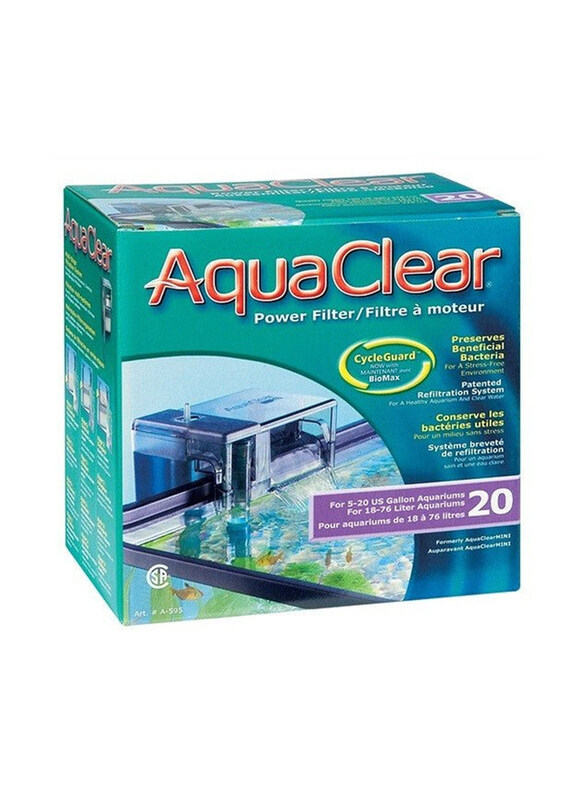 

Fluval Aquaclear 20 Power Filter, 5-20 US Gal, 18-76 Liters, Black