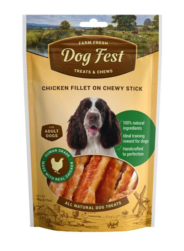 

Dog Fest Chicken Fillet On A Chewy Stick Dry Food for Adult Dogs, 90g