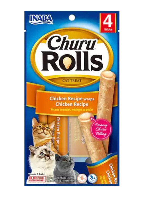 

Inaba Churu Chicken Recipe Wraps Dry Cat Food, 12 x 40g