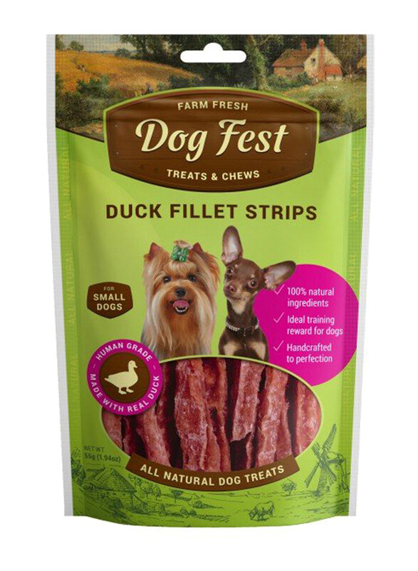 

Dog Fest Duck Fillet Strips Dry Food for Mini Dogs, 55g