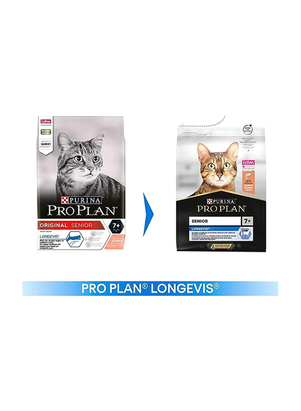 Purina Pro Plan Original Senior 7+ Years Cat Salmon With Longevis Dry Cat Food, 3 Kg