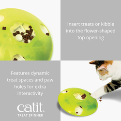 Catit Play Treat Spinner, Green/White