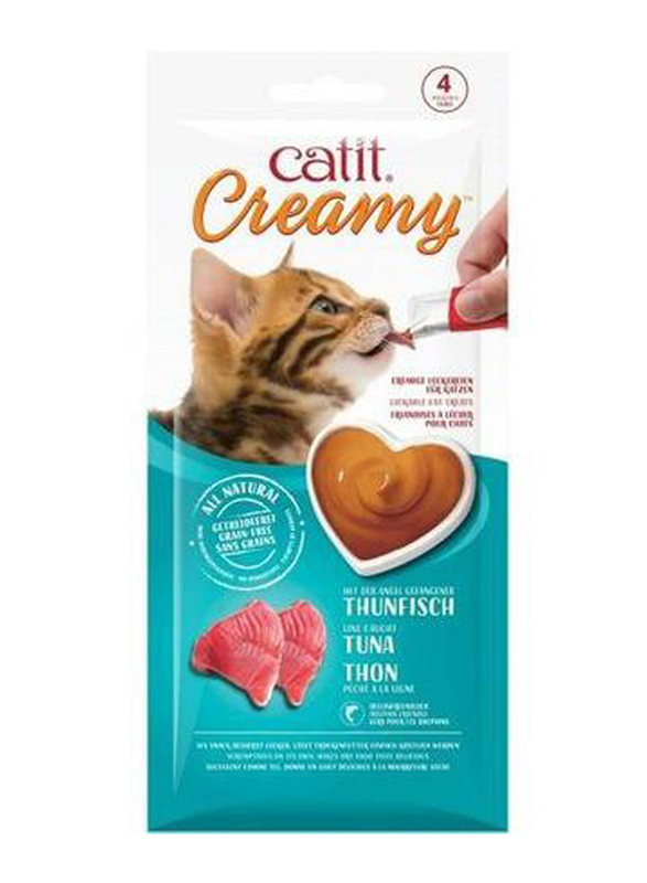 Catit Tuna Creamy Lickable Cat Treats, 4 x 10g