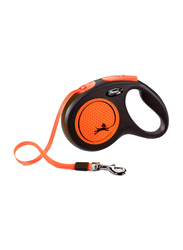 Flexi New Neon Tape Dog Leash, Medium, 5m, Orange