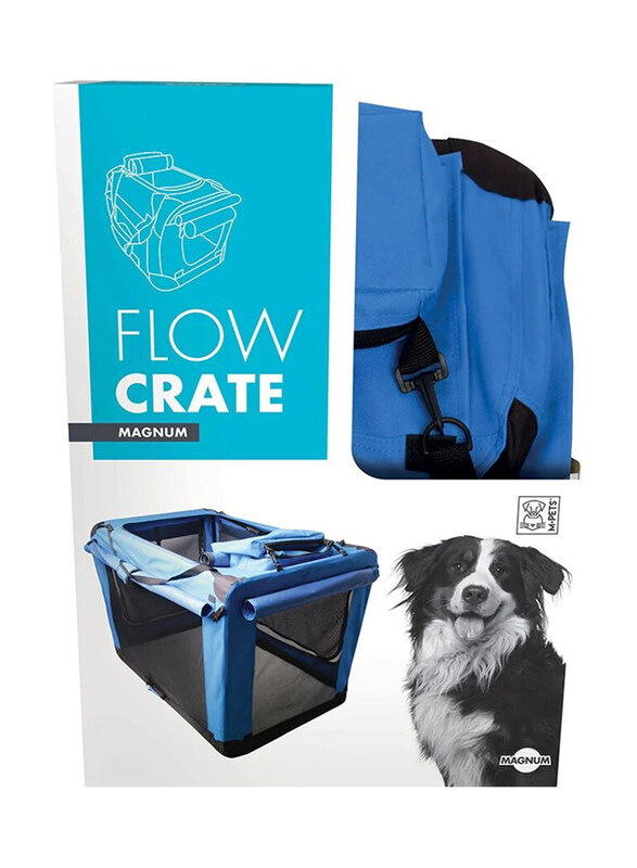 

M-Pets Flow Crate for Dogs, Magnum, Blue/Black