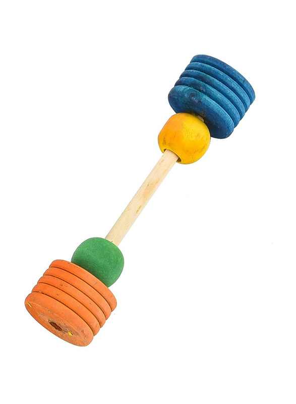 Coollapet Barbell with Wooden Tyre, Multicolour